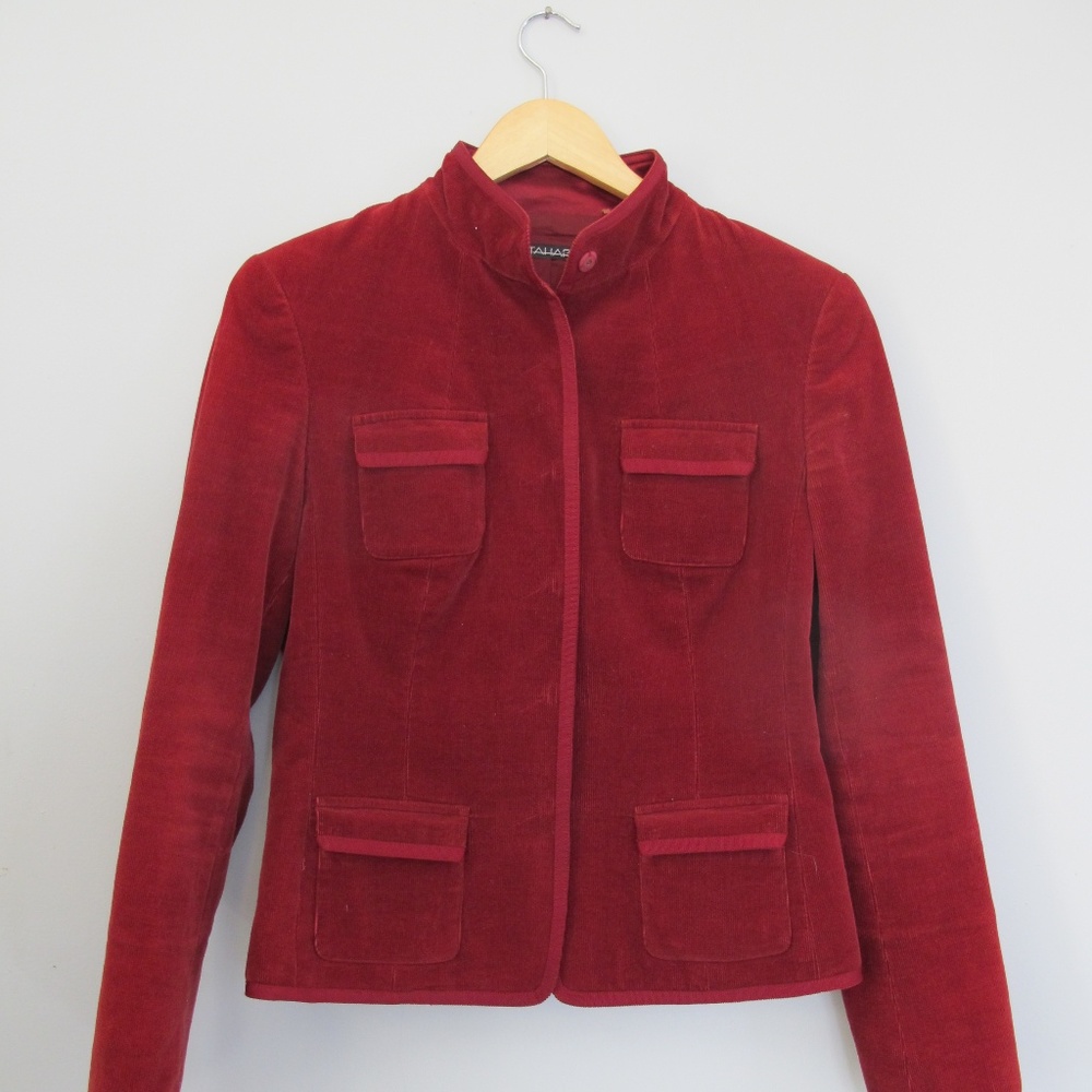Lush Red Corduroy Tahari Blazer